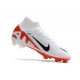 Nike Air Zoom Mercurial Superfly 9 Elite FG Blanc Cramoisi Vif Noir