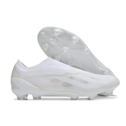 Crampon adidas X Crazyfast.1 FG Laceless Pearlized - Blanc