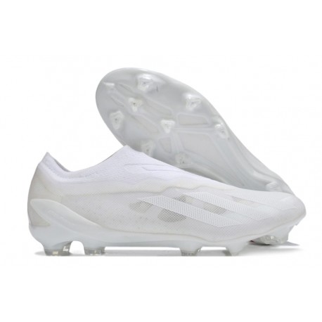 Crampon adidas X Crazyfast.1 FG Laceless Pearlized - Blanc