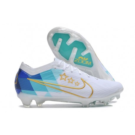 Crampon Nike Mercurial Vapor XV Elite FG Blanc Bleu Or