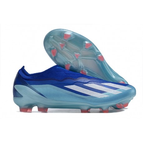 Crampon adidas X Crazyfast.1 FG Laceless Royal Vif Blanc Rouge Solaire