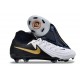 Chaussure Nike Phantom Luna 2 Elite FG Blanc Noir Pièce Dor Métallique