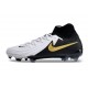 Chaussure Nike Phantom Luna 2 Elite FG Blanc Noir Pièce Dor Métallique