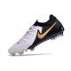 Nike Phantom Luna II Elite Low FG Blanc Noir Pièce Dor Métallique