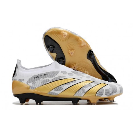 adidas Predator Elite Laceless FG Blanc Gris Or