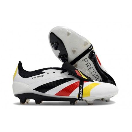 adidas Predator Elite Tongue FG Blanc Noir Rouge Jaune