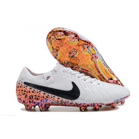 Crampon de Foot Nike Tiempo Legend X Elite FG Blanc Noir Orange