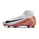 Nike Air Zoom Mercurial Superfly X Elite FG Blanc Orange Noir