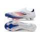 Chaussures de football adidas F50+ Sans Lacets FG Advancement - Blanc Rouge Bleu