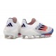 Chaussures de football adidas F50+ Sans Lacets FG Advancement - Blanc Rouge Bleu