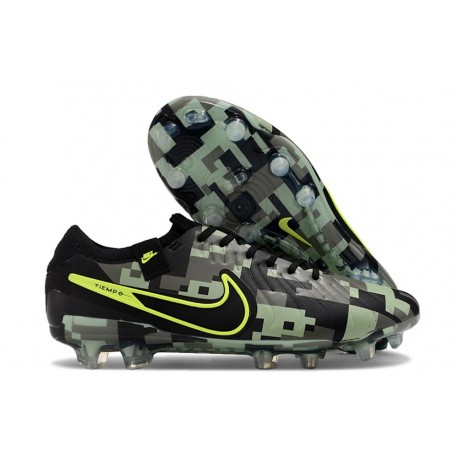 Crampon de Foot Nike Tiempo Legend X Elite FG Vert Noir