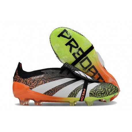 Adidas Predator Elite Fold-over Tongue FG Noir Blanc Orange Vert