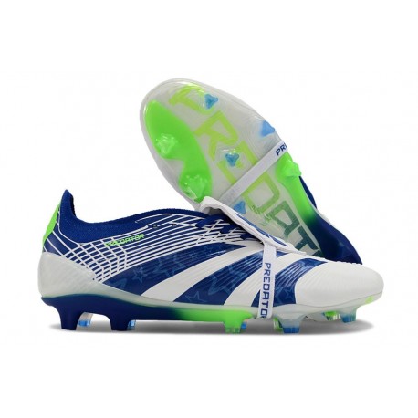 Adidas Predator Elite Fold-over Tongue FG Blanc Bleu Vert