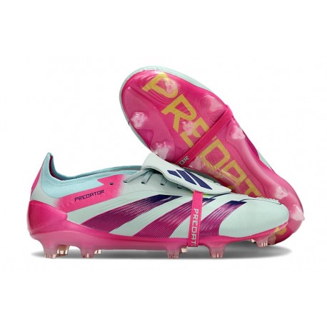 Adidas Predator Elite Fold-over Tongue FG Bleu Très Pâle Rose Lucide Jaune Semi Solaire