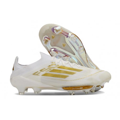 adidas Crampons de Foot F50+ Elite FG Day Spark - Blanc Doré