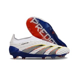 adidas Predator Elite Laceless FG Blanc Gris Rouge Bleu