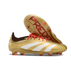 Crampon adidas Predator Elite FG Or Blanc Rouge