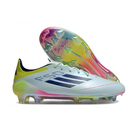 Crampon de Foot Adidas F50 Elite FG Bleu Noir Jaune
