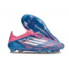 Crampon de Foot Adidas F50 Elite FG Bleu Solaire Blanc Ftwr Rose