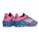 Crampon de Foot Adidas F50 Elite FG Bleu Solaire Blanc Ftwr Rose
