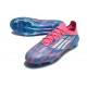 Crampon de Foot Adidas F50 Elite FG Bleu Solaire Blanc Ftwr Rose