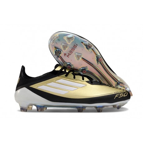 Crampon de Foot Adidas F50 Elite FG Doré Noir Blanc 