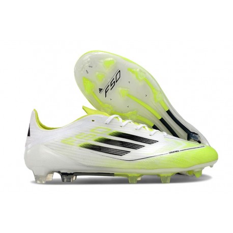 Crampon de Foot Adidas F50 Elite FG Blanc Noir Volt