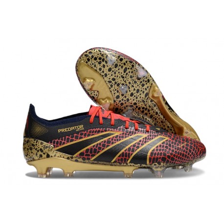 Crampon adidas Predator Elite FG Rouge Lucide Or Noir