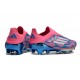 Chaussures adidas F50+ Sans Lacets FG Bleu Solaire Blanc Ftwr Rose
