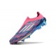 Chaussures adidas F50+ Sans Lacets FG Bleu Solaire Blanc Ftwr Rose