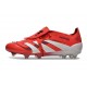 Adidas Predator 25 Elite Tongue FG Rouge Lucide Blanc Noir