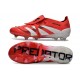 Adidas Predator 25 Elite Tongue FG Rouge Lucide Blanc Noir