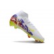 Nike Air Zoom Mercurial Superfly X Elite FG Blanc Violet Jaune