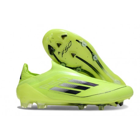 Adidas F50 Elite Sans Lacets FG Volt Noir