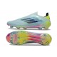 Adidas F50 Elite Sans Lacets FG Bleu Très Pâle Semi Bleu Lucide Jaune Semi Solaire