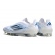 Adidas F50 Elite Sans Lacets FG Blanc Bleu