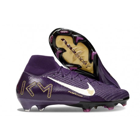 Nike Zoom Mercurial Superfly 10 Elite FG X MBAPPÉ Violet Grandiose Ivoire Pâle
