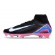 Nike Zoom Mercurial Superfly 10 Elite FG Noir Blanc Rose Bleu