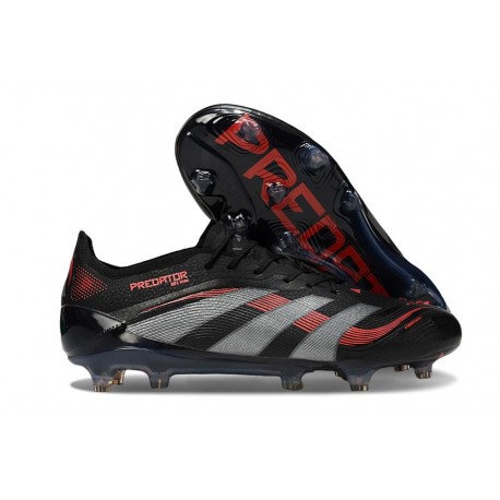 Chaussures adidas Predator Elite FG Noir Gris Quatre Rouge Lucide