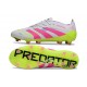 Chaussures adidas Predator Elite FG Blanc Rose Lucide Citron Lucide