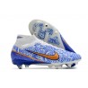 Nike Air Zoom Mercurial Superfly IX Elite FG White Blue Golden