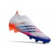 Crampon adidas PREDATOR EDGE+ FG Homme Blanc Jaune Solaire Bleu Power